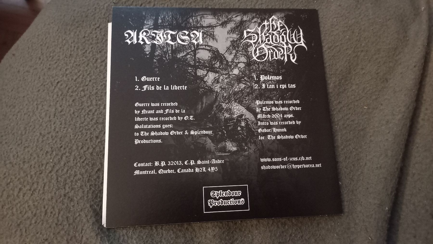 Dischi in vinile: Akitsa/The Shadow Order -Split 7" Vinyl Single Black Metal – Usato da Olten venduto da Donatello1984 1