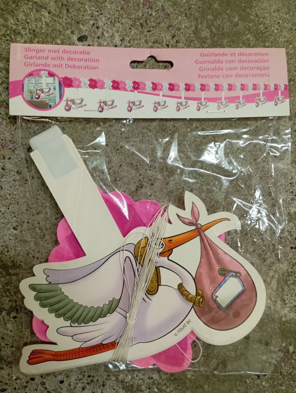Tutte le decorazioni: Girlande Papier Storch Mädchen – Nuovo e nell'imballaggio originale da Winterthur venduto da pjuma01