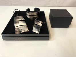 4-teiliges Schmuckset von Anita Münz- Hornschmuck/925 Silber