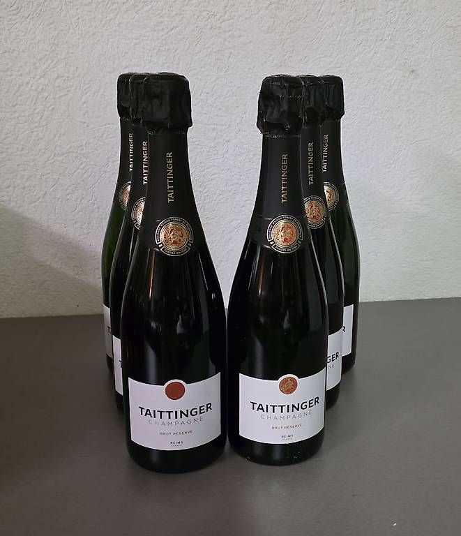 Wein: 6 Fl.TAITTIGER CHAMPAGNER RESERVE BRUT – Gebraucht aus Schönenwerd von 1952kv