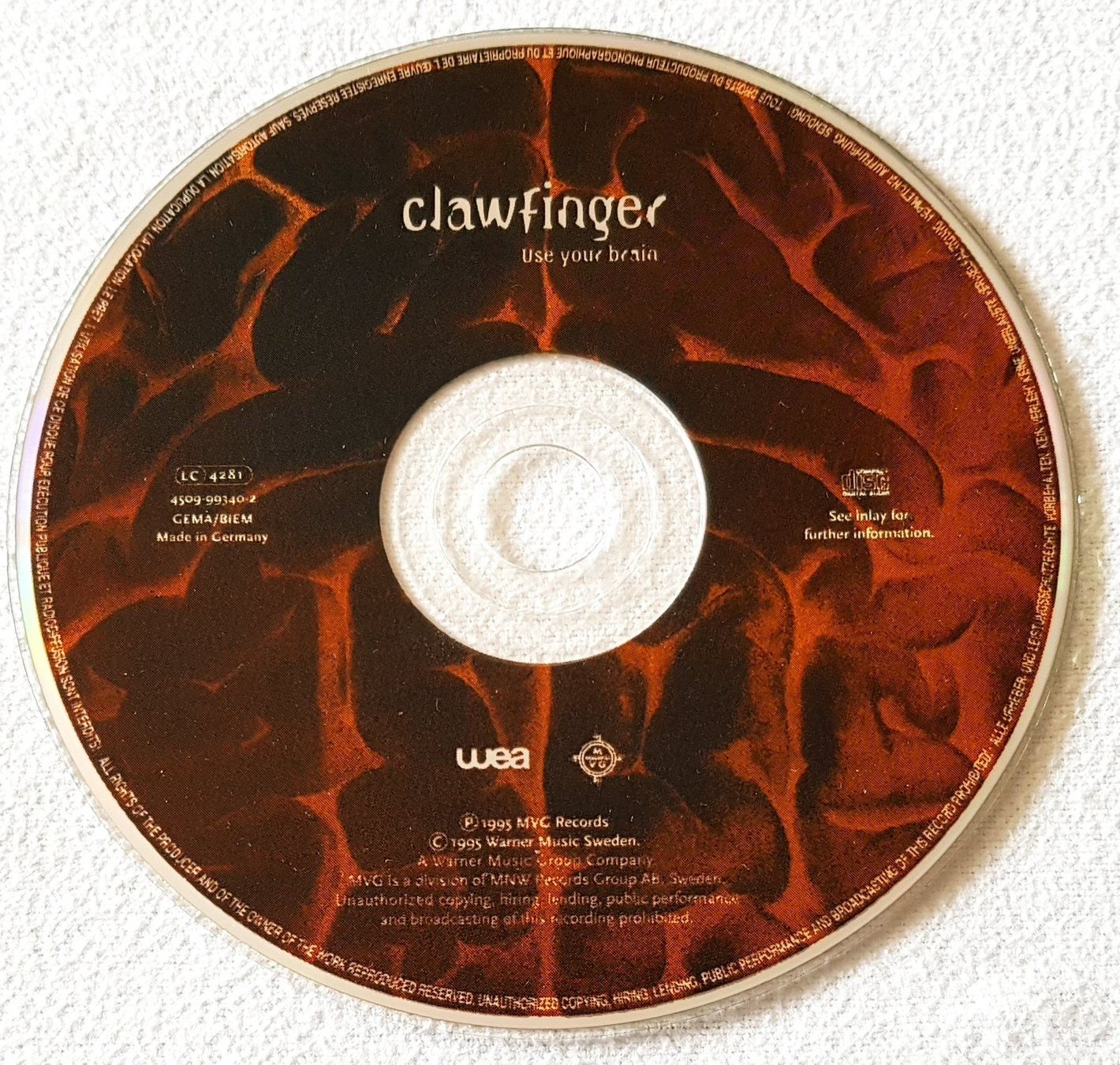 CD: Clawfinger – Use Your Brain - CD - 1995 - First Press - WEA – Usato da Uster venduto da Zardodel 2