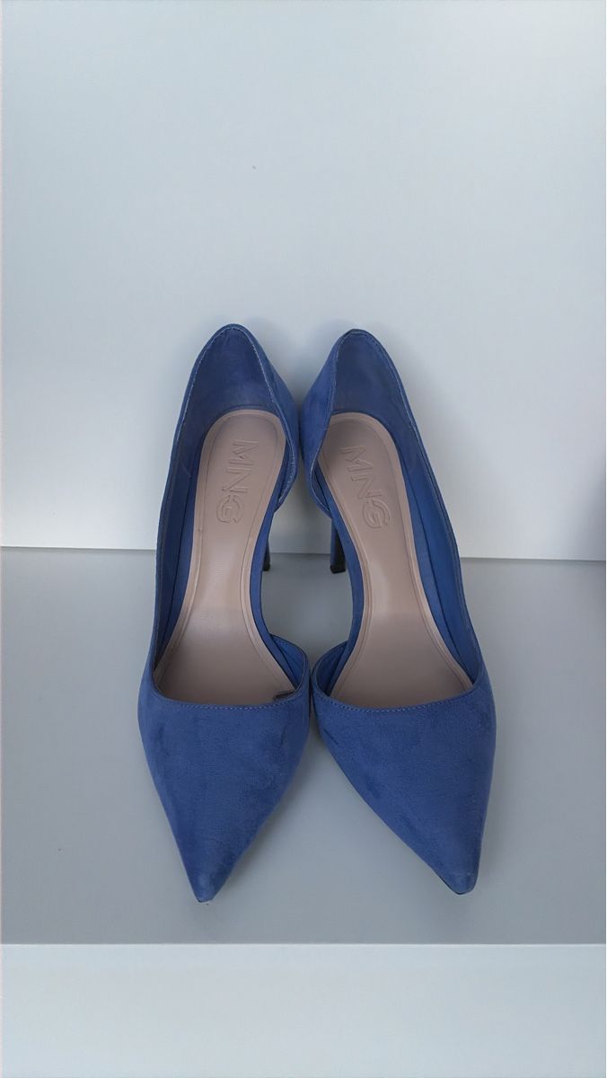 Mango Scarpe da donna: Mango Blue Suede Heels - Size 39 – Usato da Nyon venduto da Deb_D39