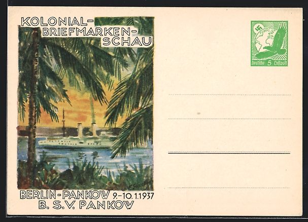 Cancelleria postale: Berlin-Pankow, Kolonial-Briefmarkenschau – Usato da Berlin venduto da bartko-reher