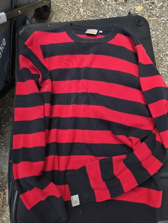 Carhartt Pullover gestreift rot/schwarz Grösse S