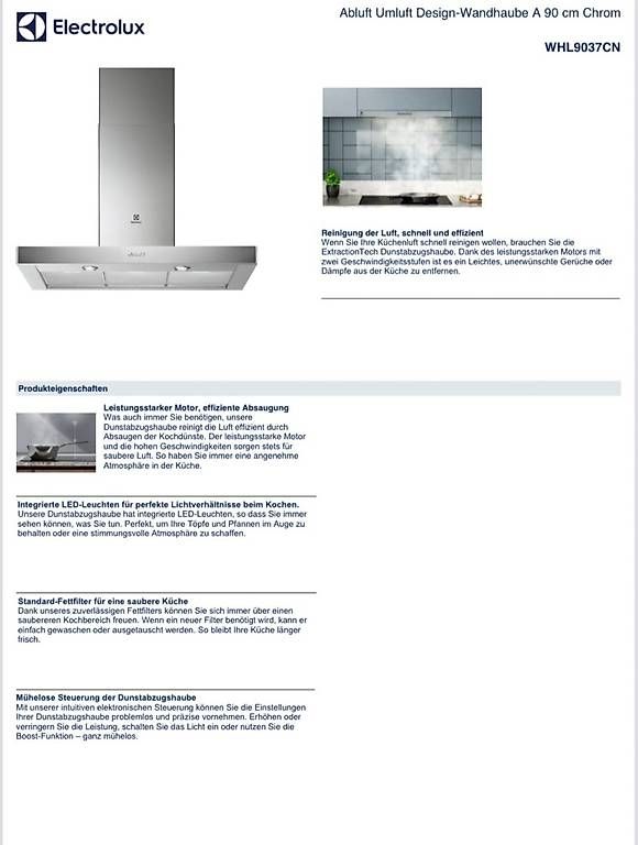 Electrolux Cappe di aspirazione: Dampfabzug Umluft – Usato da Burgdorf venduto da Biduburgdorf 1