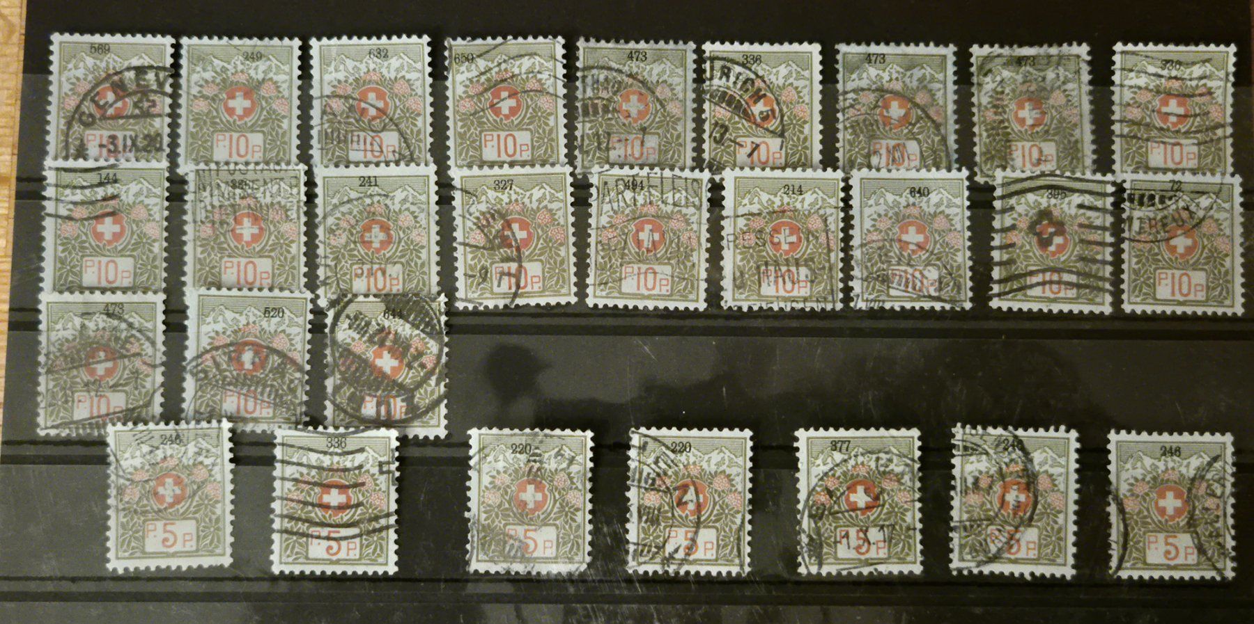 Tutti i francobolli: Lot de timbres taxe CH – Usato da Vionnaz venduto da Rcf1 9