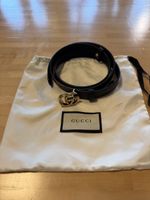 Schmaler GG Marmont Gucci Gürtel, schwarz, 115cm