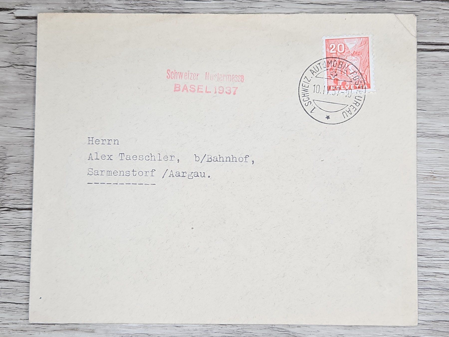 Tutti i francobolli: CL02 Enveloppe + Timbre Suisse 1937 – Usato da Cousset venduto da Patrick_Collections