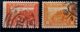 USA 1912, Panama Pacific Ausstellung 15 Cent beide Farben