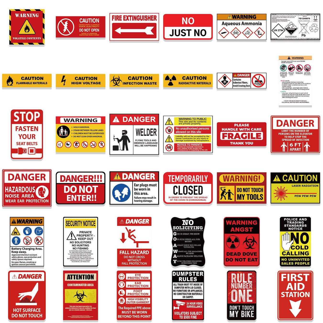 Sticker: 50 stk. Gefahr Verbot Zeichen Erinnerung – Nuovo e nell'imballaggio originale da Uerkheim venduto da Kaufoption 1