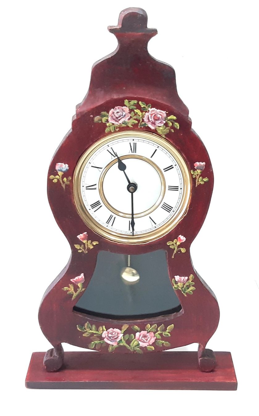 Orologi da terra & Orologi da parete: Handbemalte rustikale Pendeluhr-Pendule rustique peint main – Usato da Savagnier venduto da Marderuth