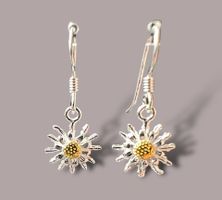 Edelweiss-Ohrringe 925-er Sterlingsilber vergoldet