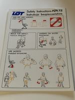Polish LOT Airlines ATR 72 Safety card