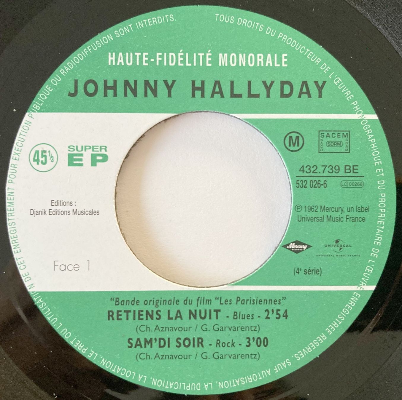 Schallplatten: JOHNNY HALLYDAY - RETIENS LA NUIT – Gebraucht aus Bottens von hotter-than-hell 2