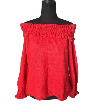 Fornarina Y2K Off-Shoulder Winter Knit Pullover M