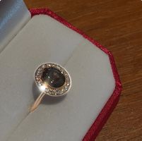 Roségold 14K Goldring 585 Spinell und 18 Diamanten NEU