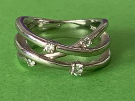 Silberring (925) 4 glitzersteine (rg54)