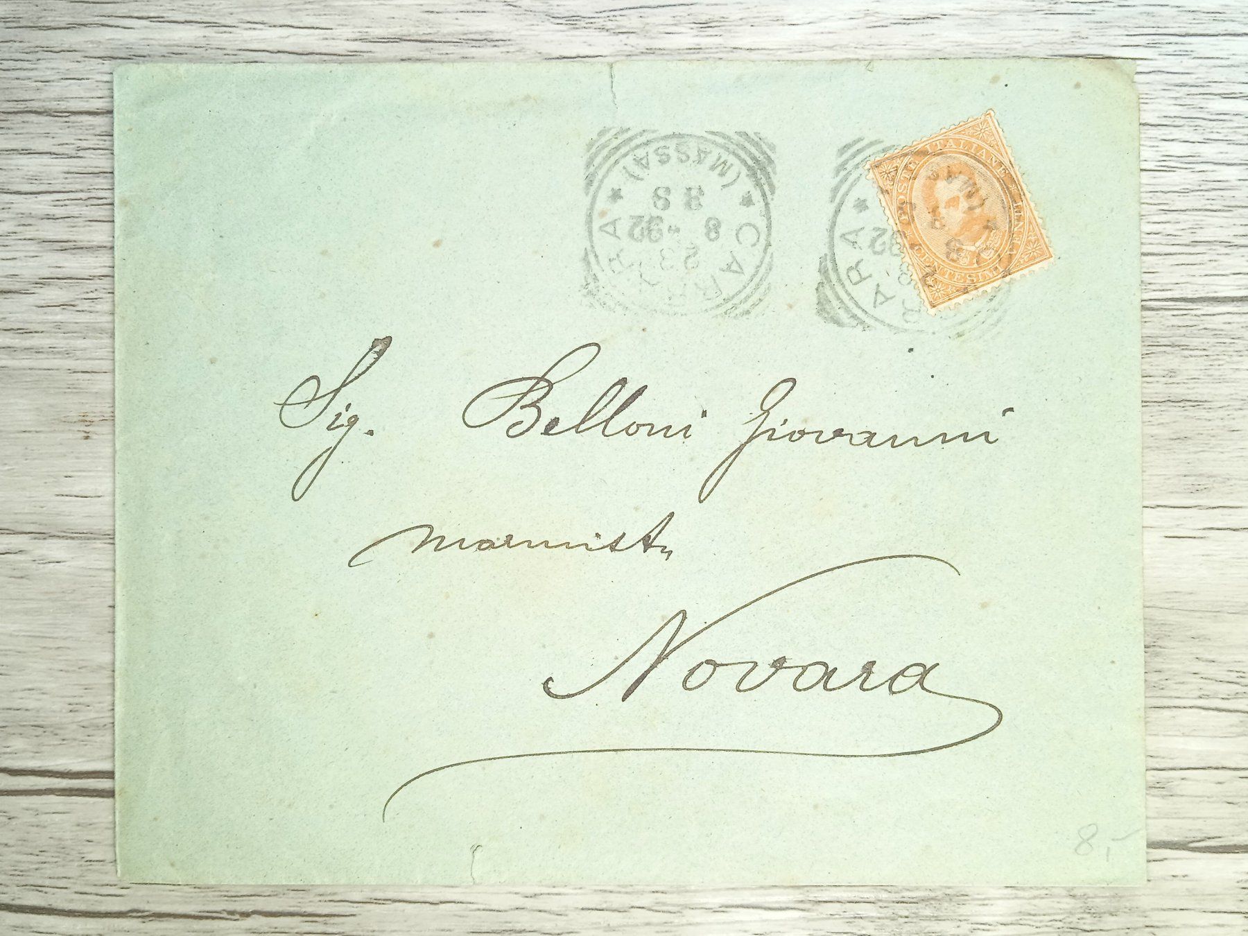 Alle Briefmarken: TR80 Enveloppe + Timbre Italie 1892 – Gebraucht aus Cousset von Patrick_Collections