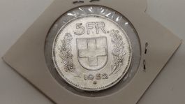5 Franken 1952, Silbermünze Schweiz, (S23)