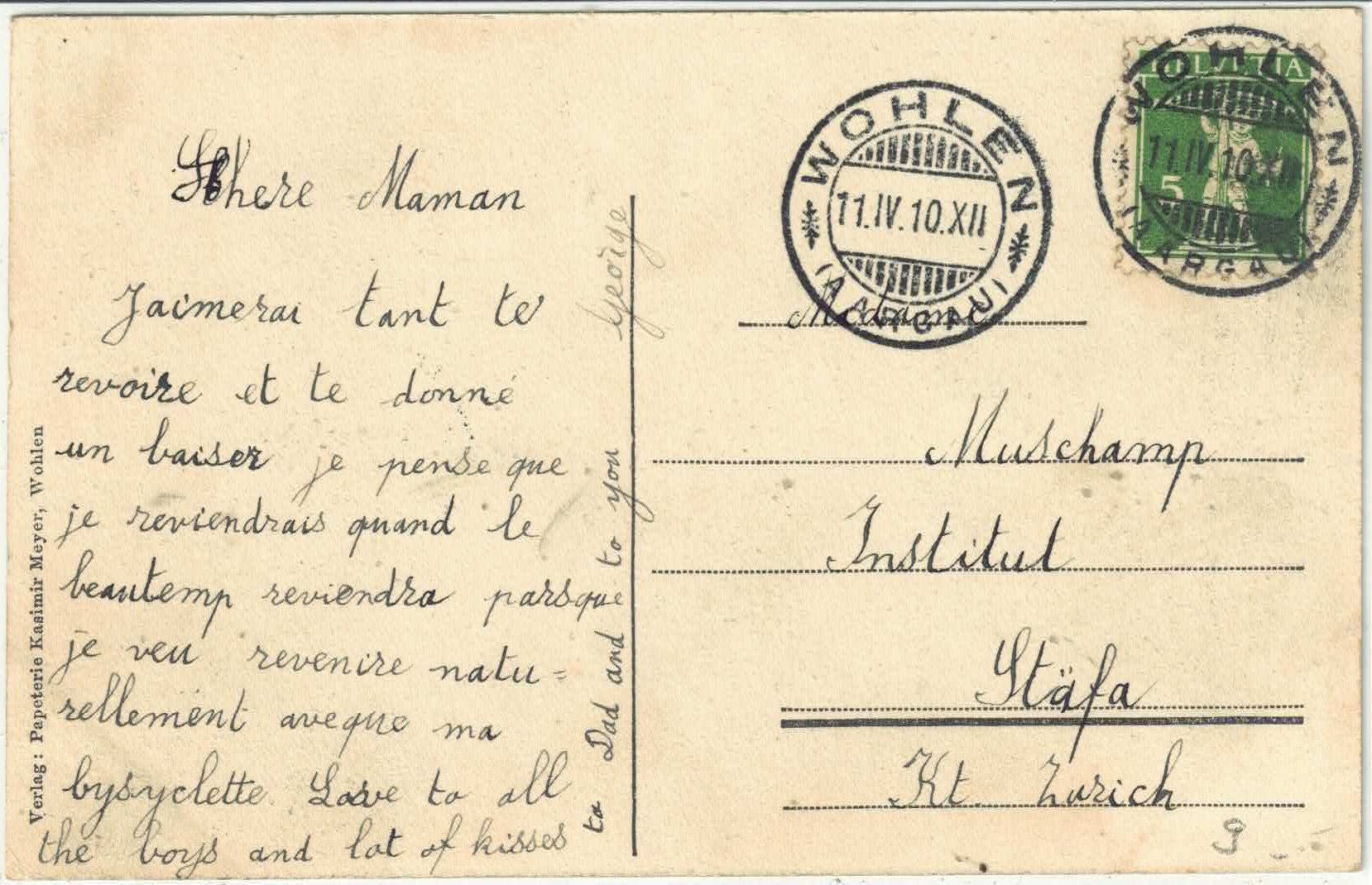 Cartoline postali: Wohlen AG - Generalansicht - coloriert – Usato da Ettingen venduto da Kartenplanet 1