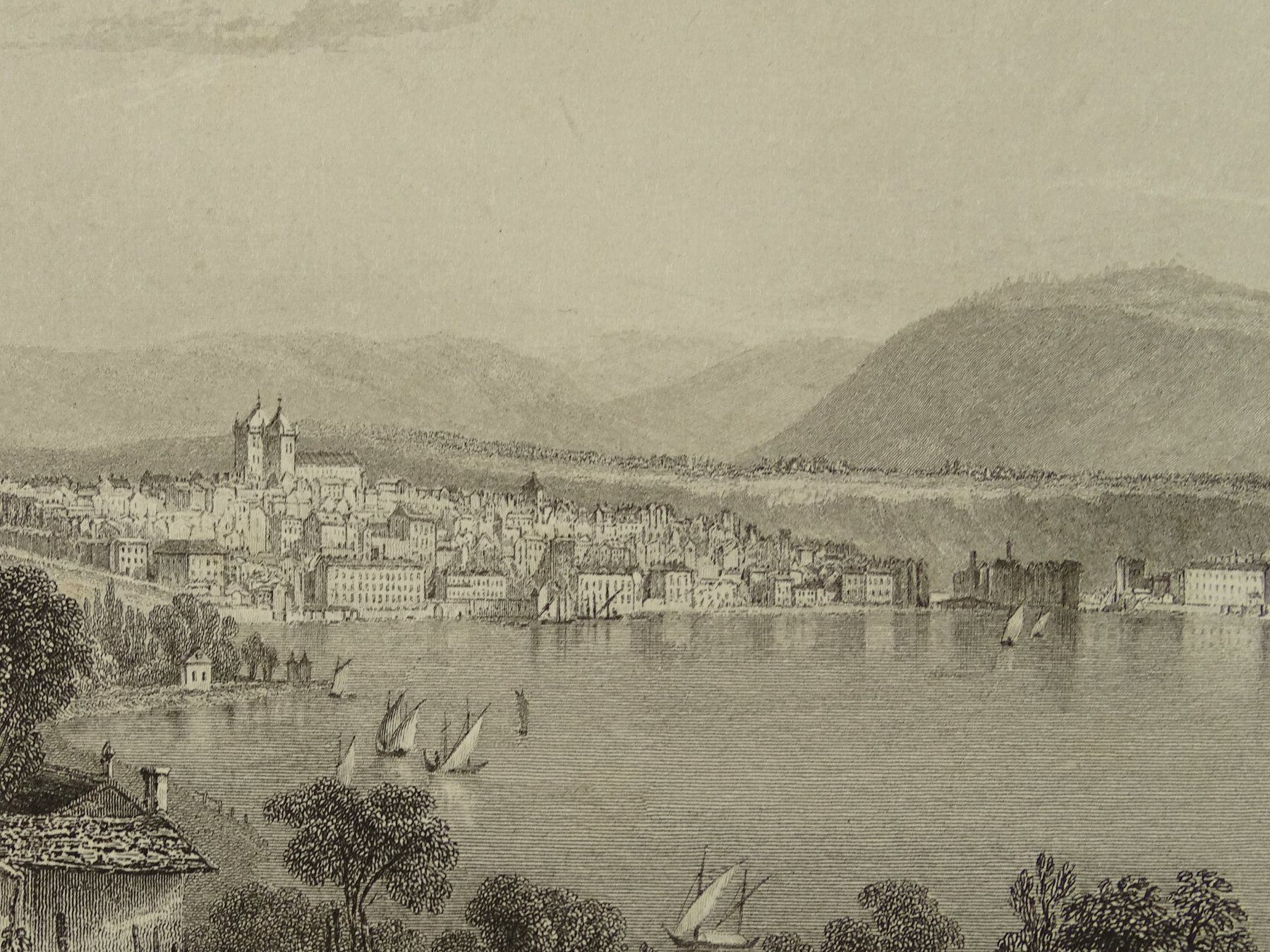 Incisioni: GENF, GENÈVE, STAHLSTICH 1836 – Usato da Grüningen venduto da Kartensammler 3