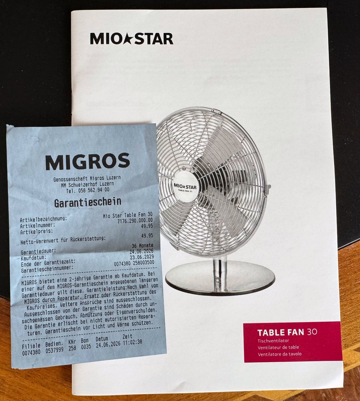 Mio Star Ventilatori: Mio Star Tischventilator Table Fan 30, neuwertig – Nuovo (secondo la descrizione) da Engelberg venduto da good.dog 7
