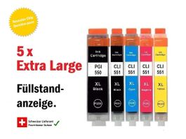 PGI-550 XL CLI-551 XL – Drucker-Patronen kompat. Cąnon (1x5)