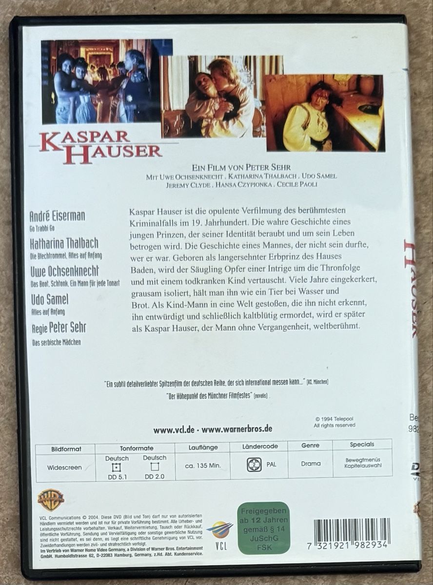 Alle DVDs: KASPAR HAUSER  – Neu (gemäss Beschreibung) aus Dietikon von AndreaSch01 1