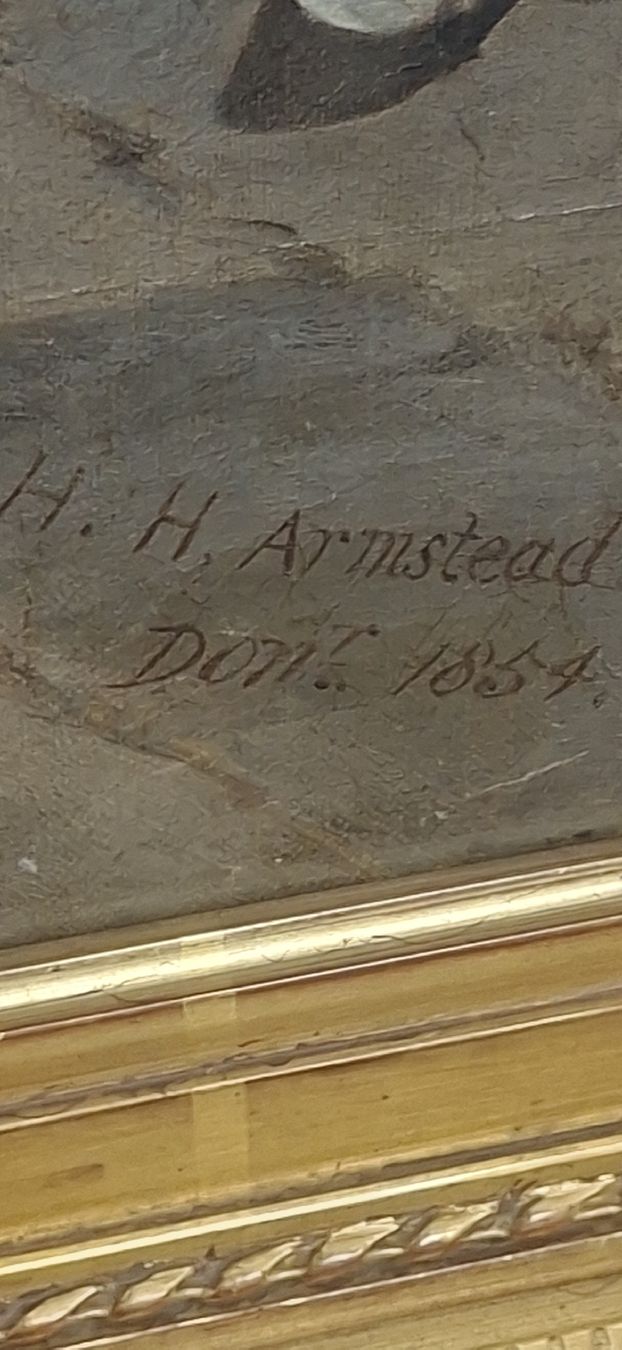 Dipinti: Ölgemälde H.H. Armstead "Stallszene mit Pferden" 1854 . – Usato da Dübendorf venduto da Babyl2945 3