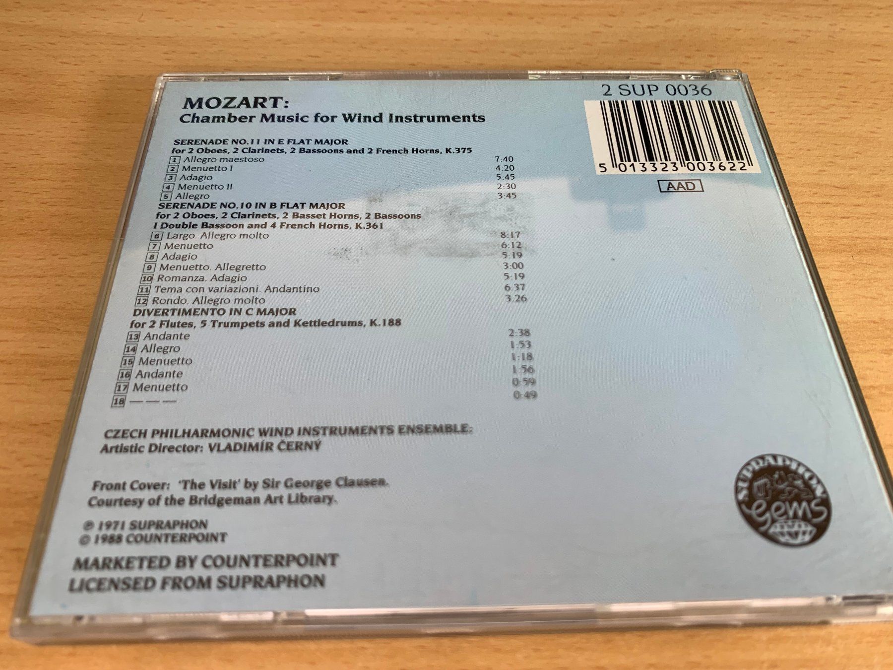 CD: Mozart - Chamber Music for Wind Instruments – Usato da Rikon im Tösstal venduto da Alpenmutz 1
