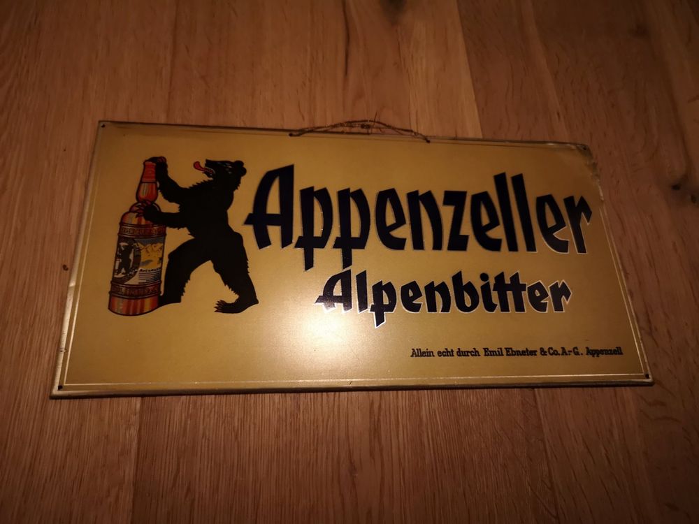 Original Appenzeller Alpenbitter Schild, rar!!! | Kaufen auf Ricardo
