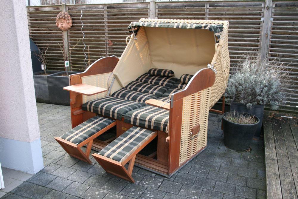 Strandkorb Classic XL von Sonnenpartner 2 Sitzer mit Liege Kaufen auf
