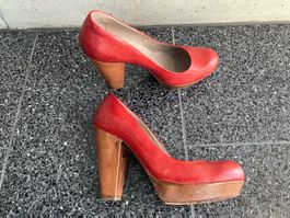 MOMA Highheels, Schuhe, rot, Leder, Gr. 39,5