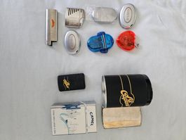 Aschenbecher aus Stahl NEU + Gratis Alu Zigibox+Feuerzeuge