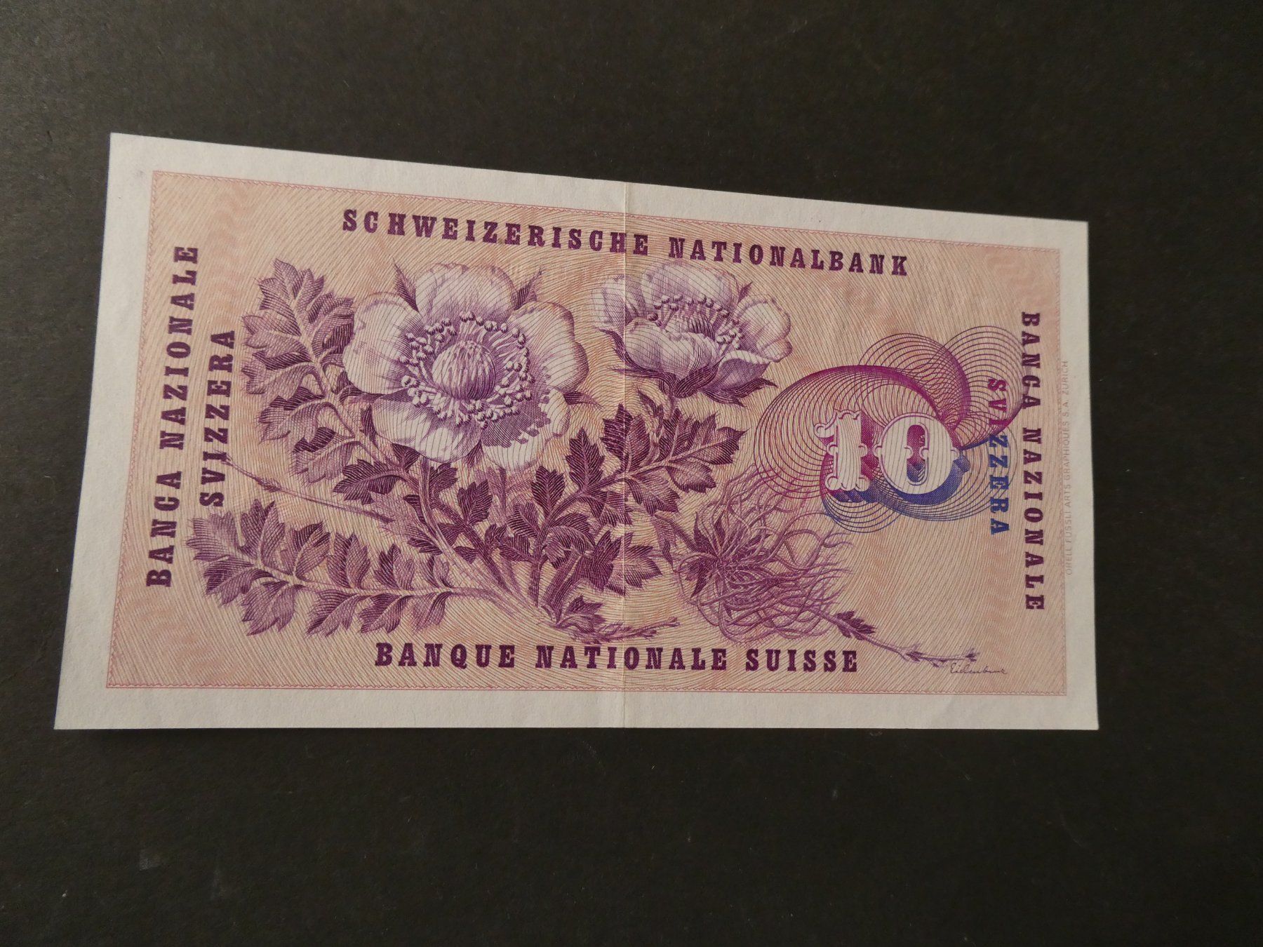 Banknoten: Schweiz 1965, 10 Franken – Gebraucht aus Hinterforst von Rohusri 1