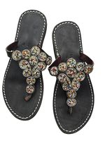 Handgemachte Leder-Sandalen - Silber-Multicolor 36 🔥 50%