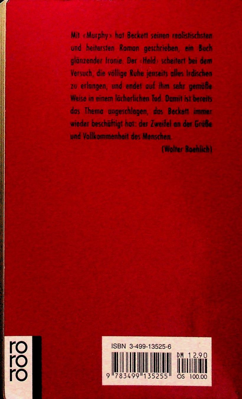 Livres: Samuel Becket Murphy TB  Rowohlt  1994 – D'occasion à Reitnau par Zaomir 1