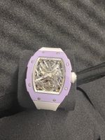Montre squelette automatique HAOFA, boîtier lilas unique