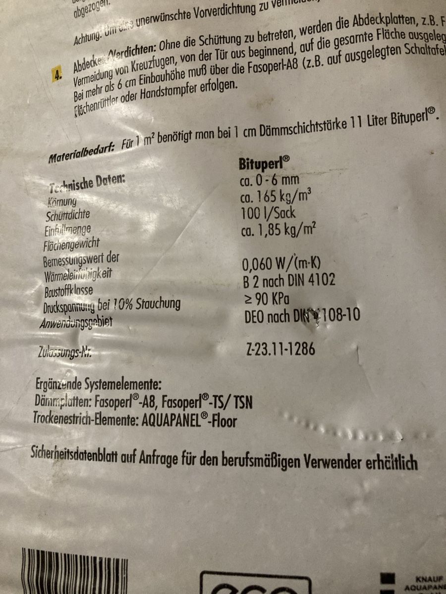 Füllmaterial: Bituperl Trockenschüttung von Knauf – Neu (gemäss Beschreibung) aus Gretzenbach von apm79 2