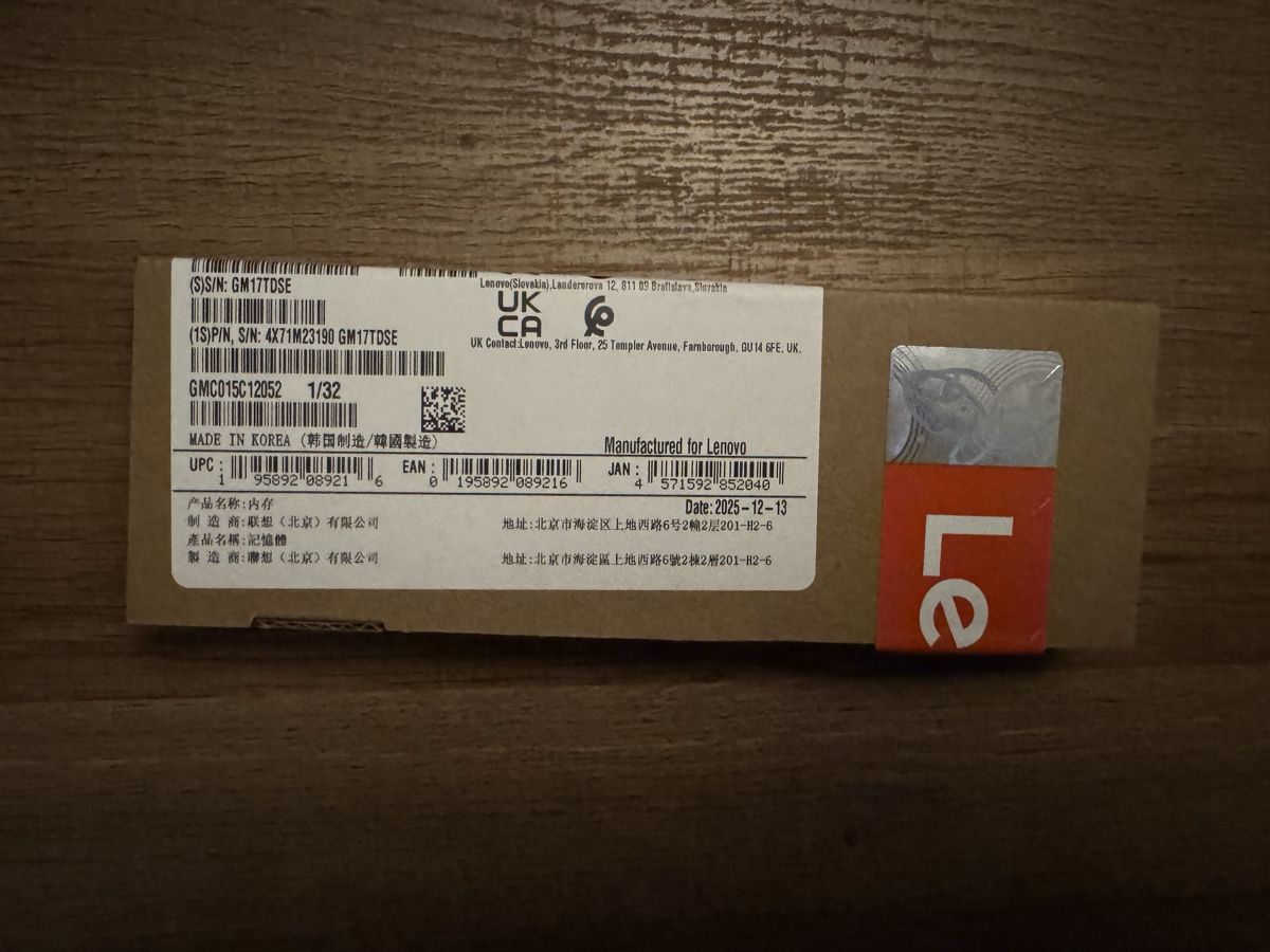 Lenovo Memory / RAM: Lenovo 48GB RAM – Neu und originalverpackt aus Aarau von bigsummerblowout 1