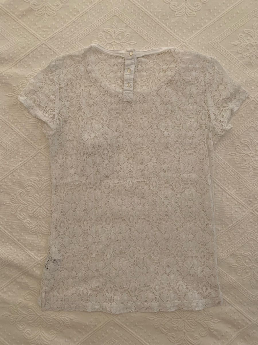 H&M T-Shirts: T-Shirt aus weisser Spitze – Gebraucht aus Zürich von p_q7q_nichtraucher 1