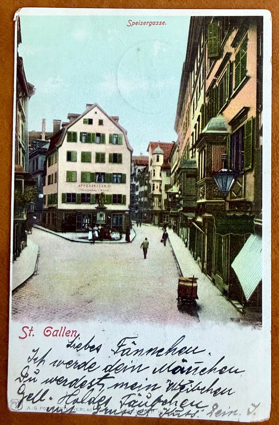 Cartoline postali: St. Gallen - Speisergasse - Animée 1901 – Usato da Lutry venduto da Ediego