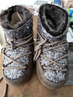 Ikkii Winterboots Gr. 35/36, Braun, Glitzer, Top Zustand!