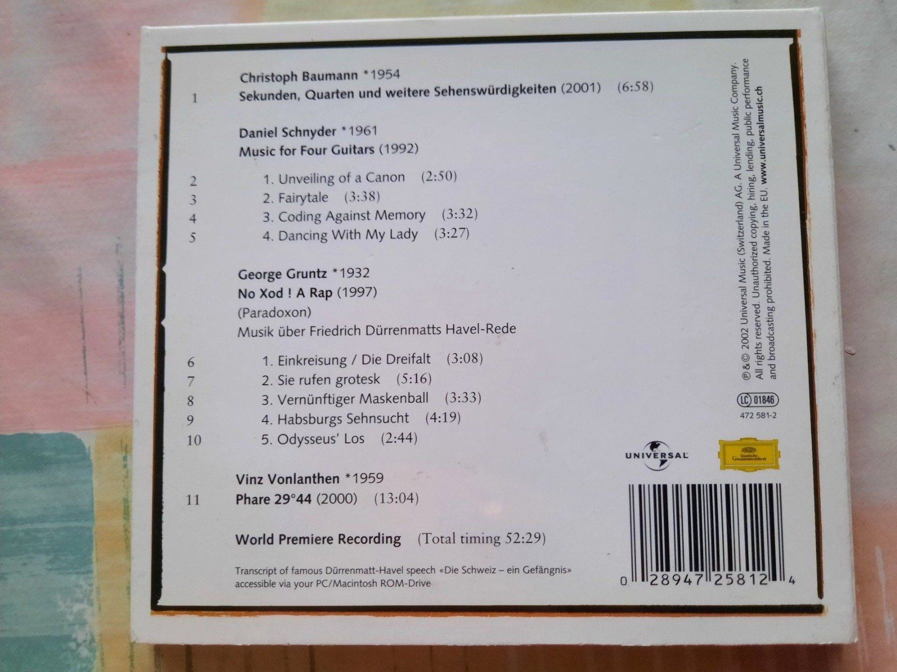 CDs: CD EOS Guitar Quartet - Quadra – Gebraucht aus Pully von bro_n52j 1