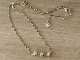 Luxus Elegante Edelsthal Kette Farbe : Gold/ Silber