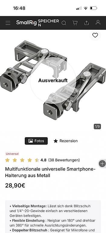 Support: SmallRig, Smartphone, multifunktionale Handyhalterung – Neuf avec emballage d'origine à Wallisellen par Versiva4 1