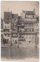Basel, Alte Häuser am Rhein, Karte ca. 1910