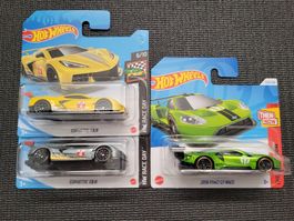 Hot Wheels Corvette C8.R und Ford GT Race 3er Set neu