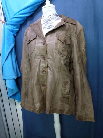 MAURITIUS NAPPA LEDERJACKE NEU GR 44 GEKNÖPFT ECHTLEDER EDEL