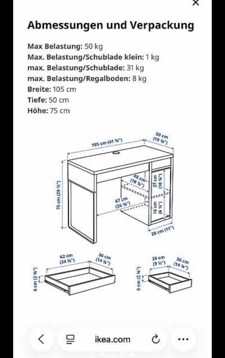 Ikea Schreibtische: IKEA Schreibtisch + Stuhl – Gebraucht aus Gerolfingen von Cumaru 1